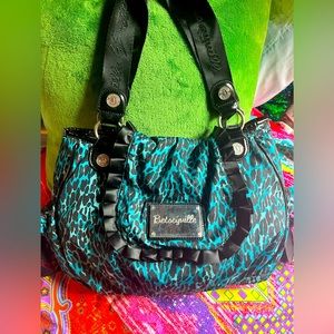Betsey Johnson Blue Leopard Purse